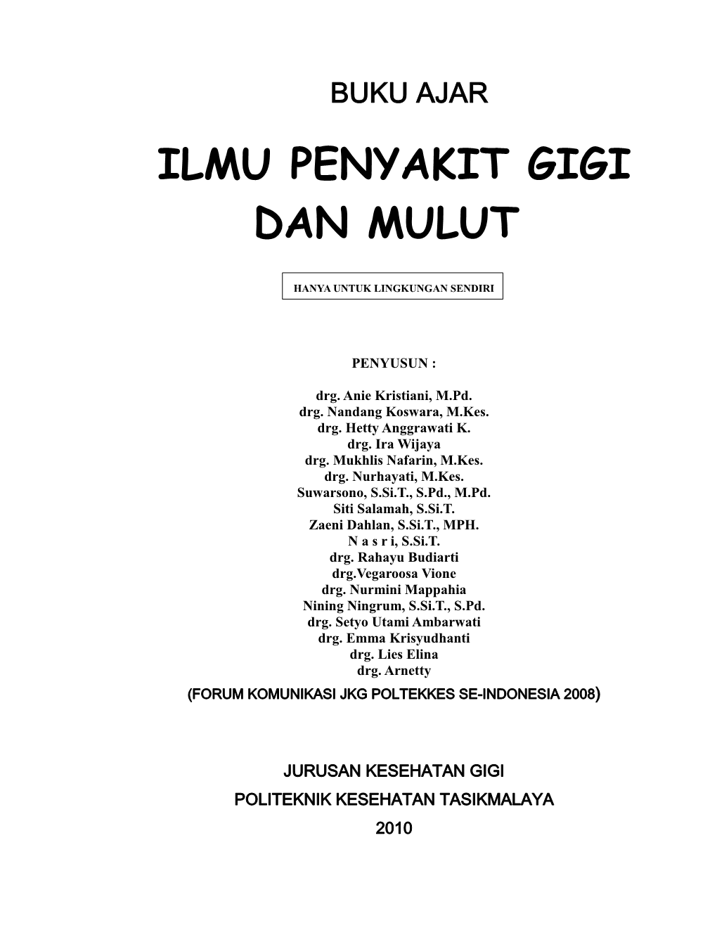 Ilmu Penyakit Gigi Dan Mulut