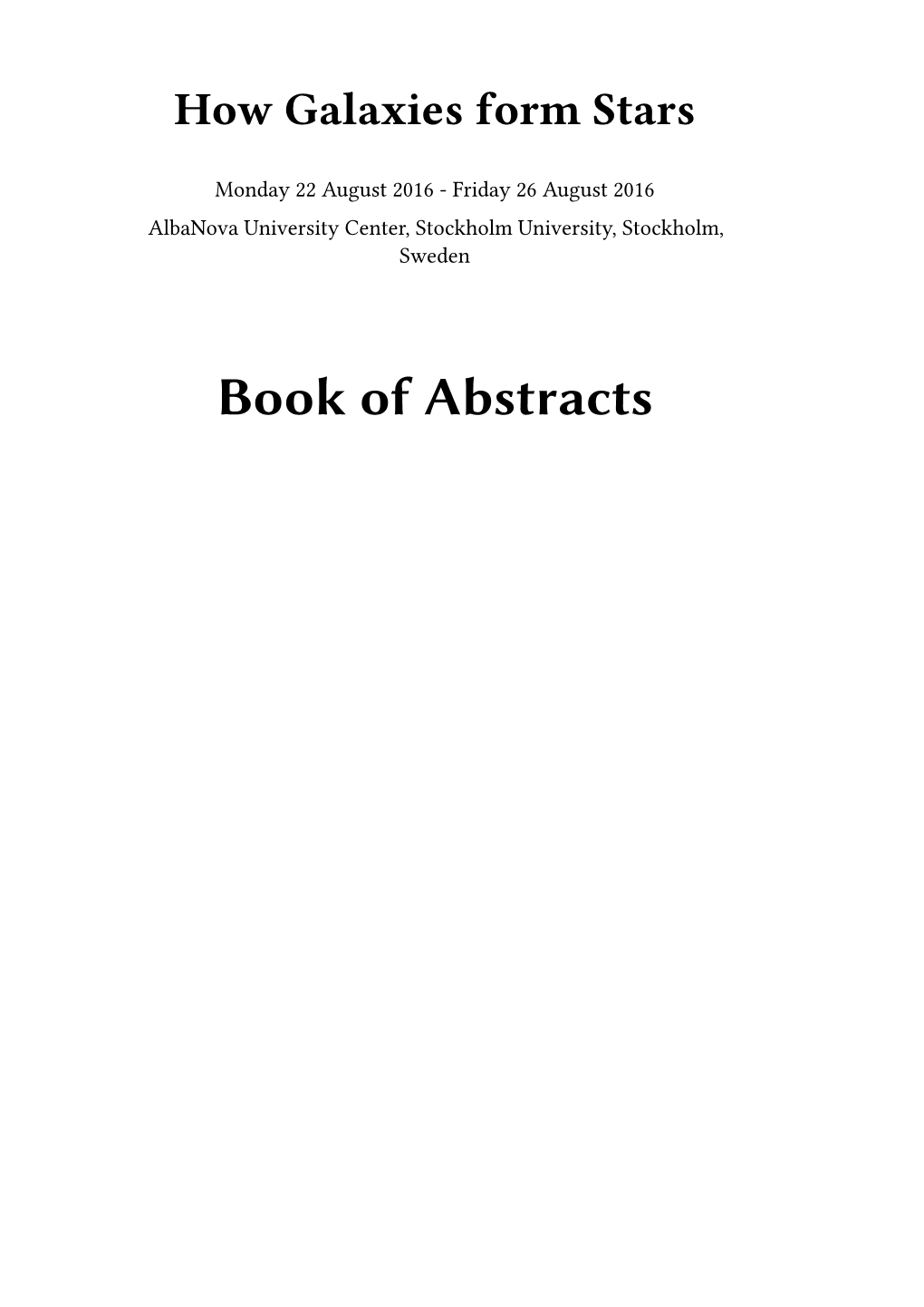 Book of Abstracts