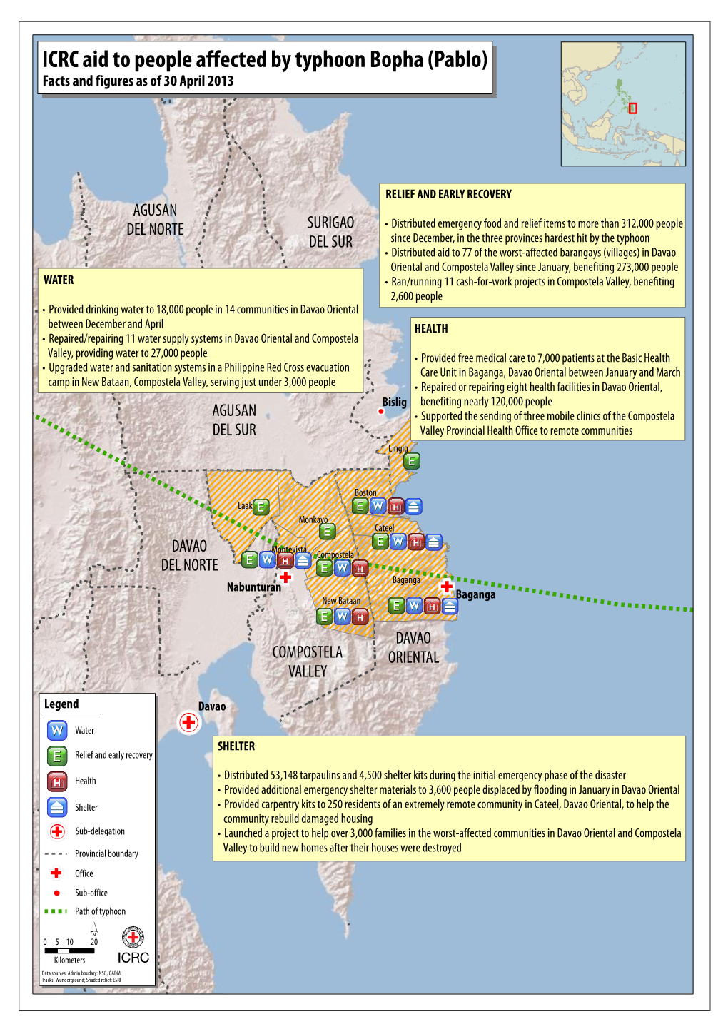 ICRC Aid to People Affected by Typhoon Bopha (Pablo) Facts and Figures As of 30 April 2013