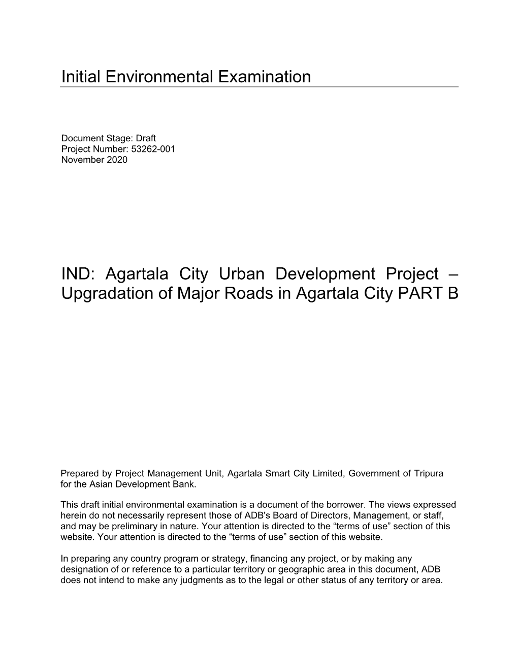 53262-001: Agartala City Urban Development Project