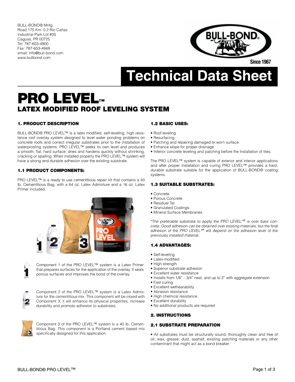 PRO LEVEL™ Technical Data Sheet