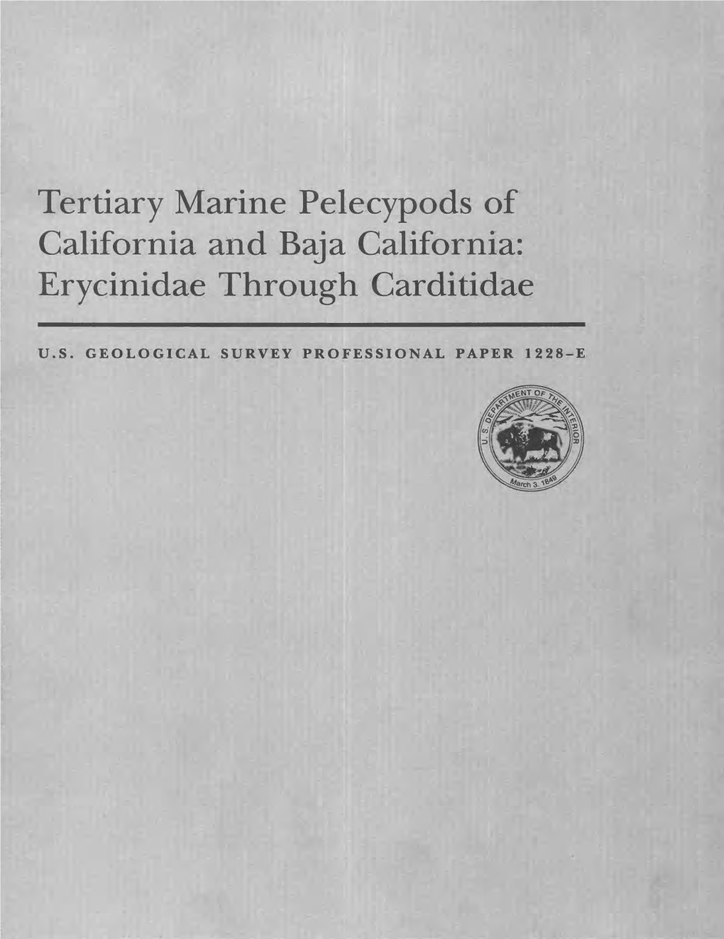 U.S. Geological Survey Professional Paper 1228-E Availability of Books and Maps of the U.S