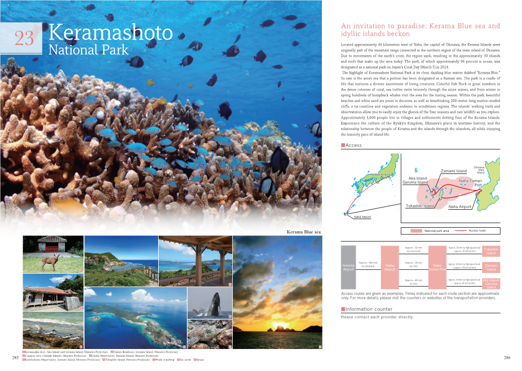 Keramashoto National Park Is Its Clear, Dazzling Blue Waters Dubbed “Kerama Blue.” So Rare Is the Area’S Sea That a Portion Has Been Designated As a Ramsar Site