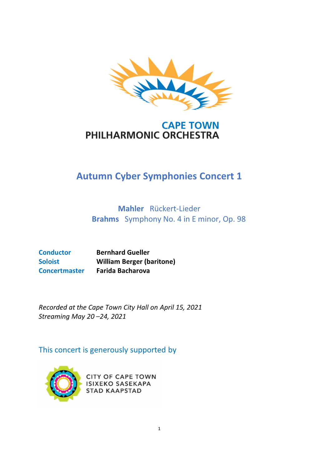 Autumn Cyber Symphonies Concert 1
