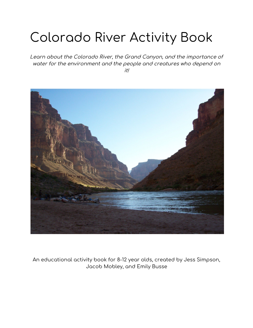 Colorado River Activity Book