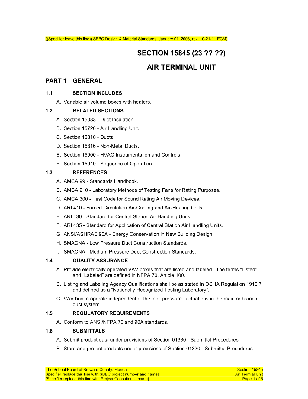 ((Specifier Leave This Line)) SBBC Design & Material Standards, January 01, 2008, Rev s1