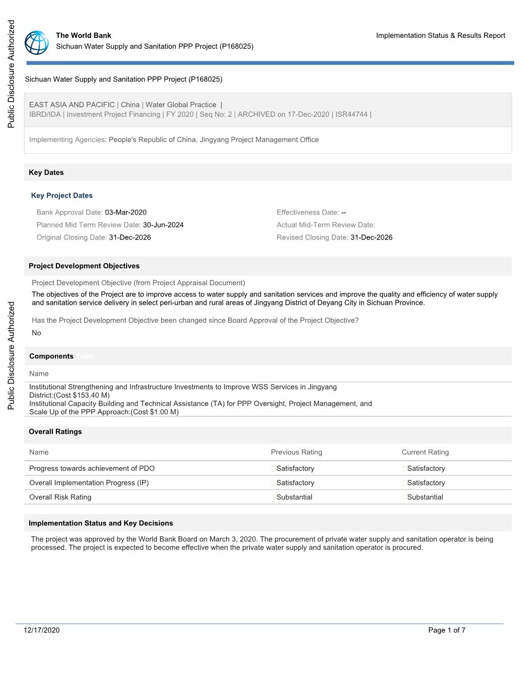 World Bank Document