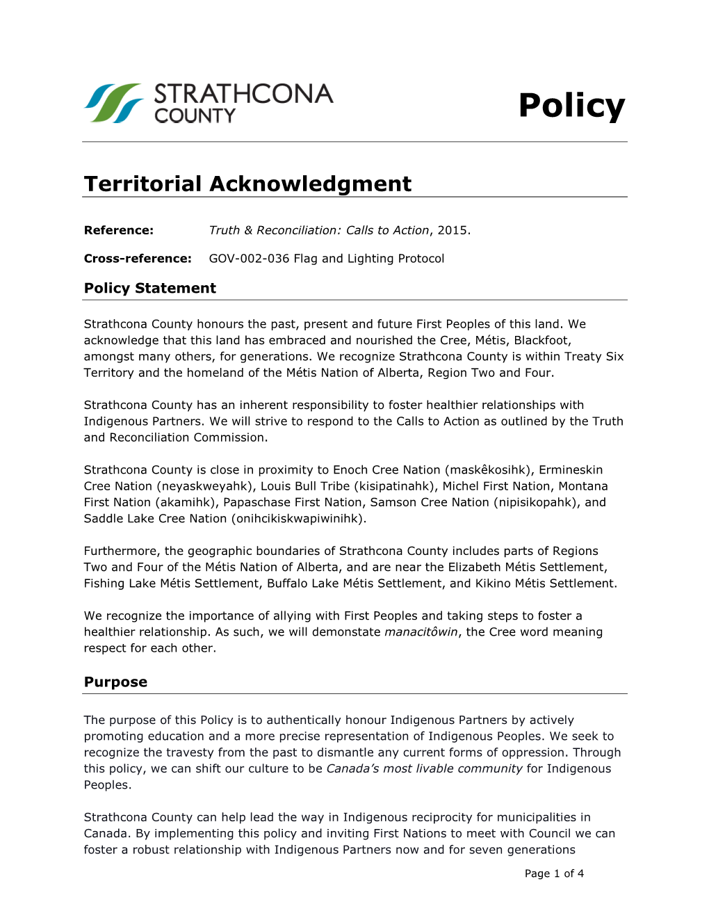 GOV-001-004 Territorial Acknowledgement