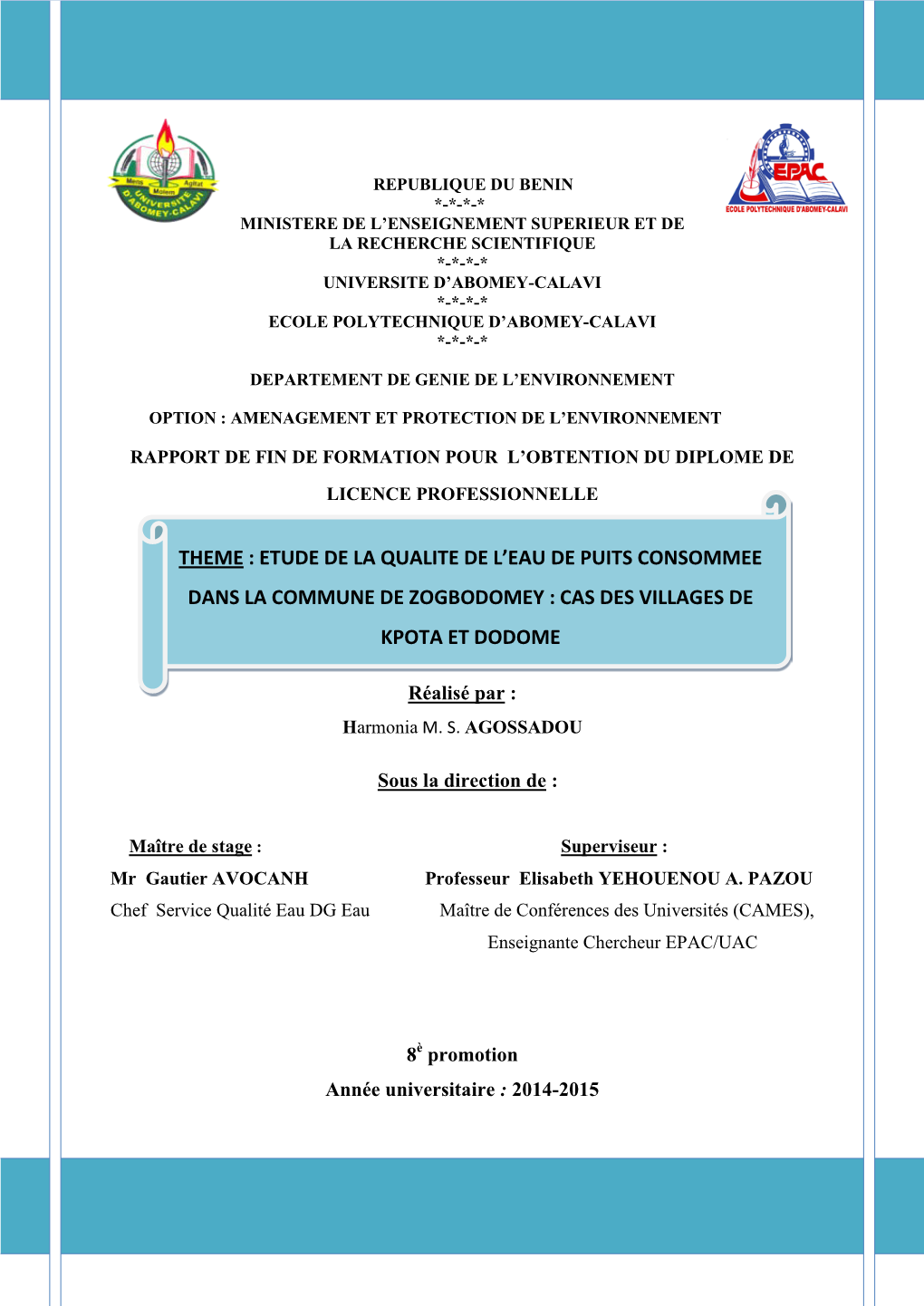 Rapport AGOSSADOU Harmonia M. S..Pdf