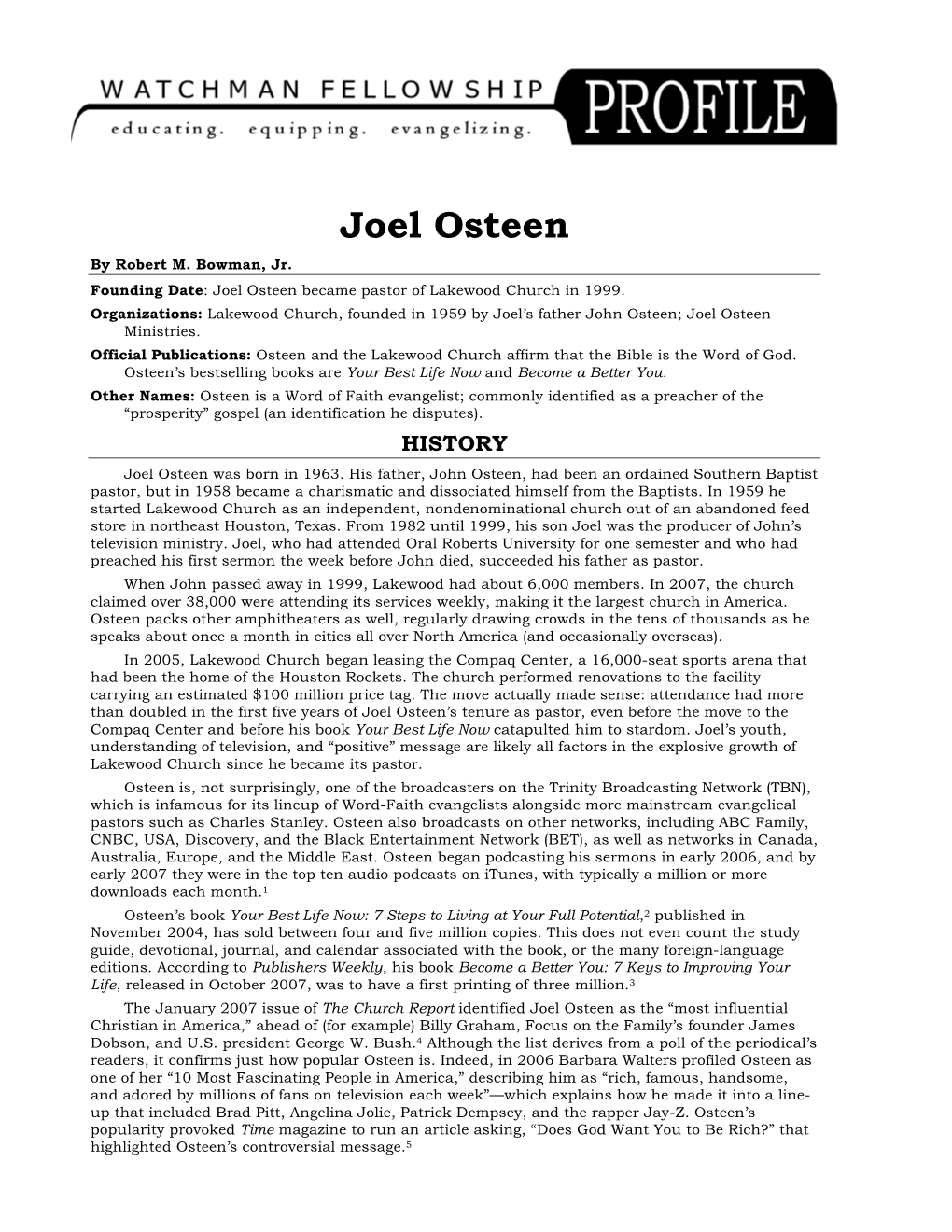 Joel Osteen by Robert M