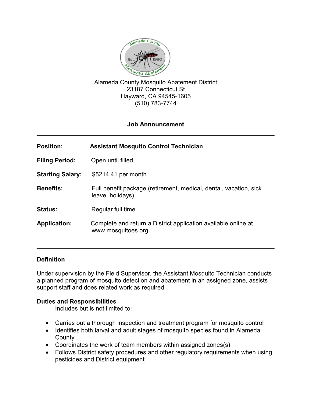 Alameda County Mosquito Abatement District