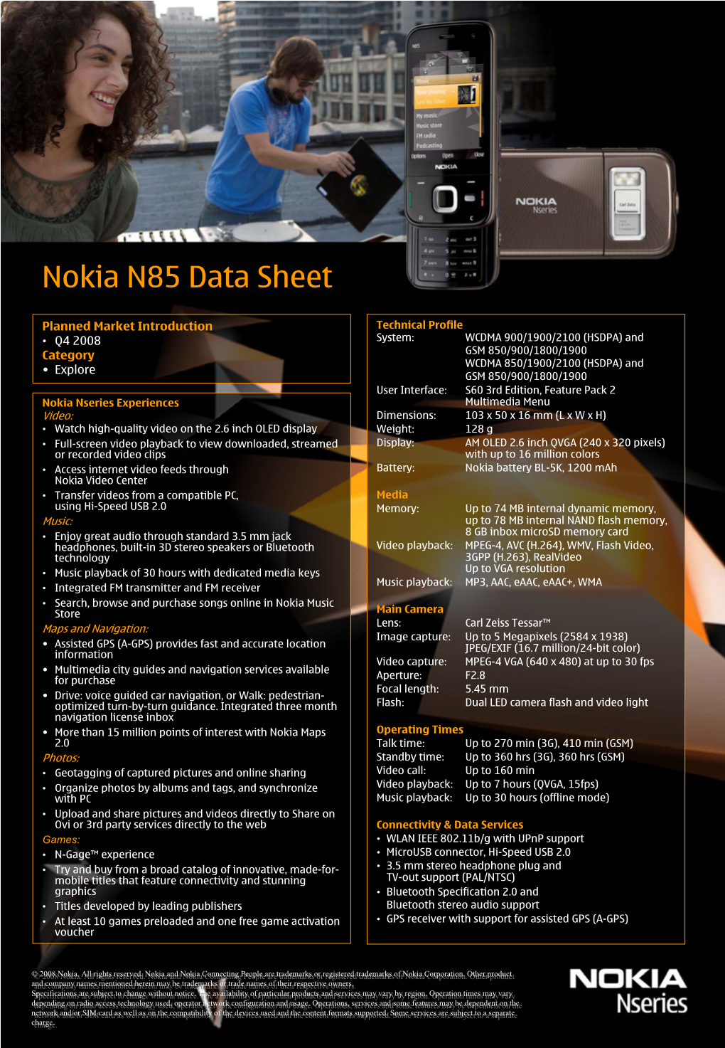 Nokia N85 Data Sheet