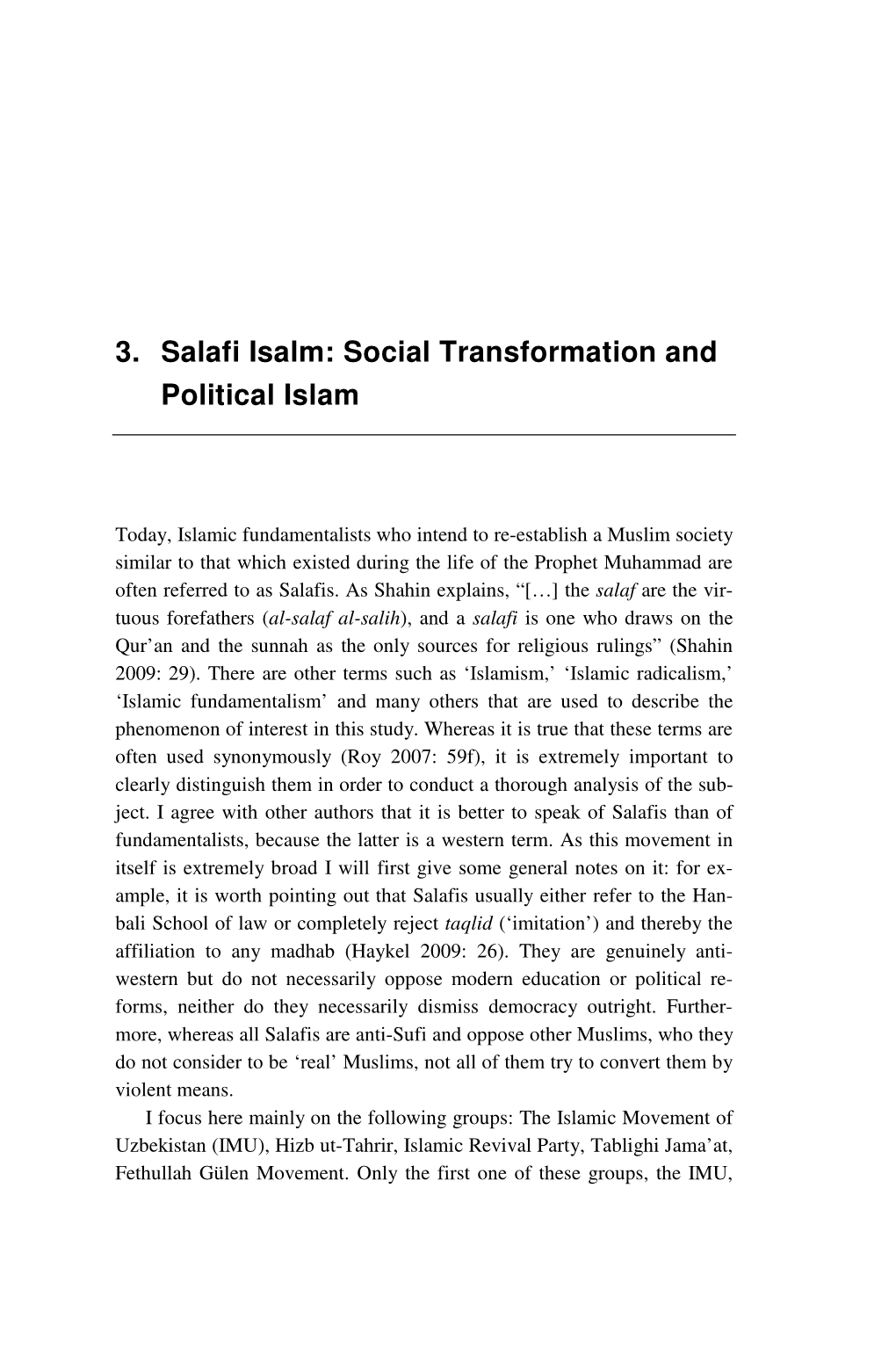 Social Transformation and Political Islam