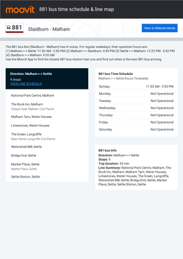 881 Bus Time Schedule & Line Route