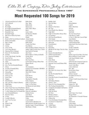 Most Requested 100 Songs for 2019