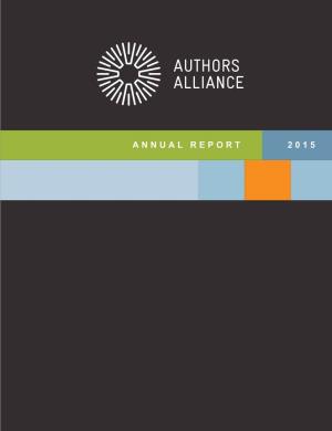Authors' Alliance Annual Report 2015