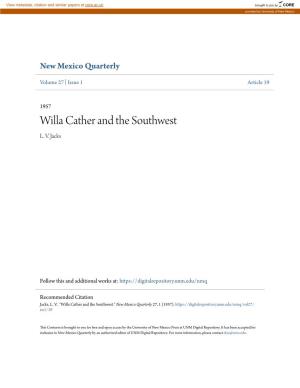 Willa Cather and the Southwest L