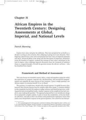 African Empires in the Twentieth Century: Designing Assessments at Global, Imperial, and National Levels