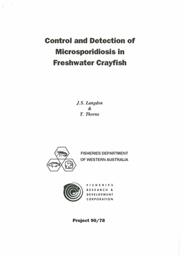 Control and Detection of Microsporidiosis in Freshwater Crayfish