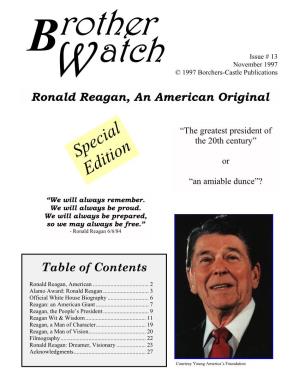 Ronald Reagan, an American Original
