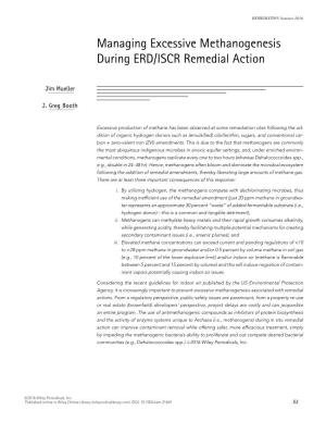 Managing Excessive Methanogenesis During ERD/ISCR Remedial Action