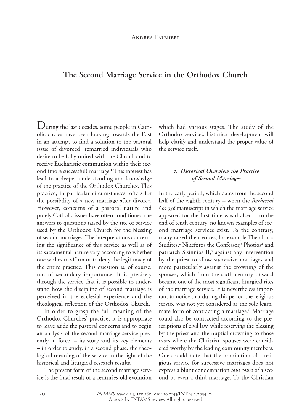 The Second Marriage Service in the Orthodox Church