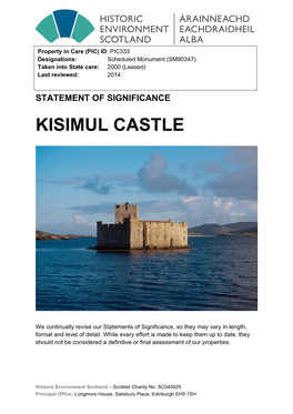 Kisimul Castle Statement of Significance