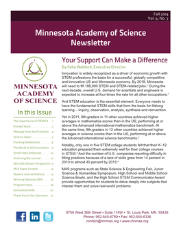 Minnesota Academy of Science Newsletter