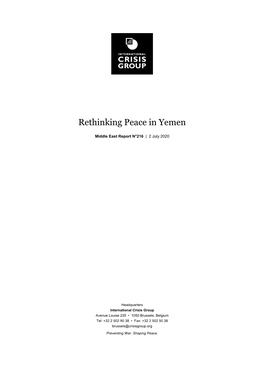 Rethinking Peace in Yemen
