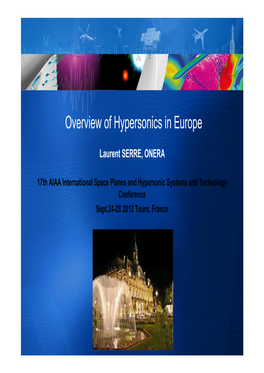 Overview of Hypersonics in Europe V7