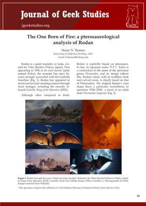 A Pterosaurological Analysis of Rodan