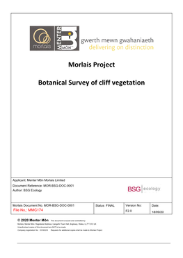 Morlais Project Botanical Survey of Cliff Vegetation