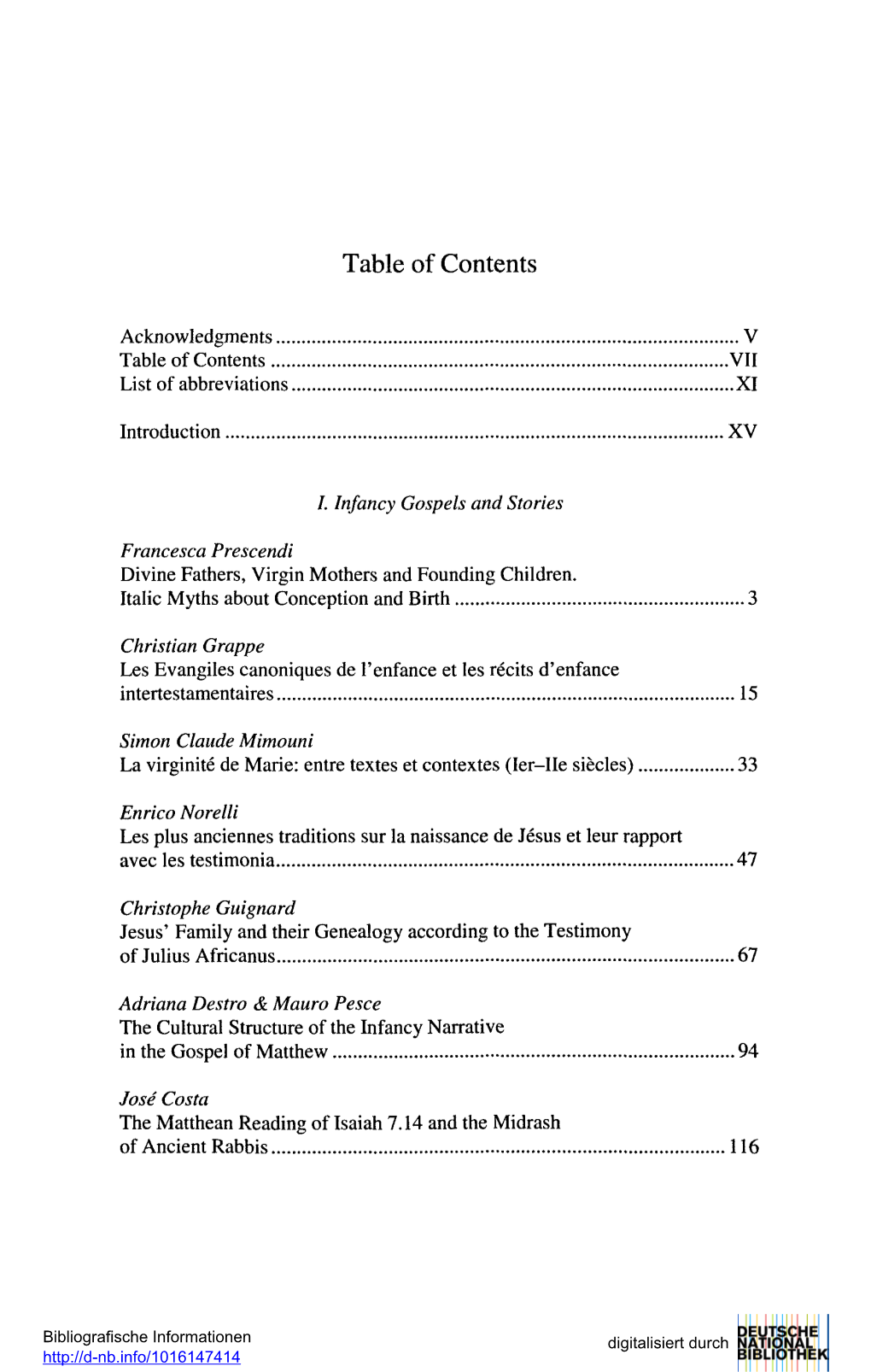 Table of Contents