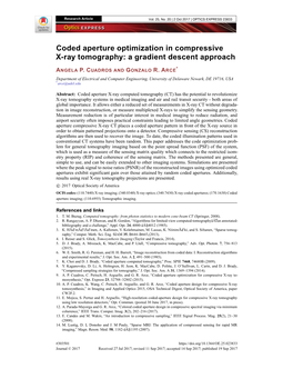 Coded Aperture Optimization in Compressive X-Ray Tomography: a Gradient Descent Approach