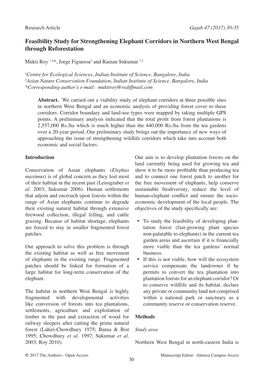 Feasibility Study for Strengthening Elephant Corridors in Northern West Bengal Through Reforestation