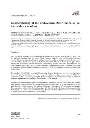 Geomorphology of the Chihuahuan Desert Based on Po- Tential Dust Emissions