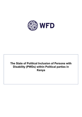 (Pwds) Within Political Parties in Kenya