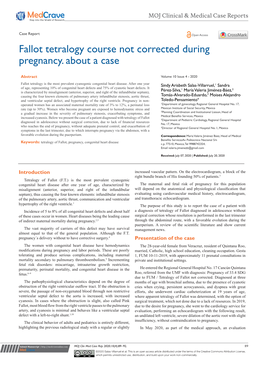 Fallot Tetralogy Course Not Corrected During Pregnancy. About a Case