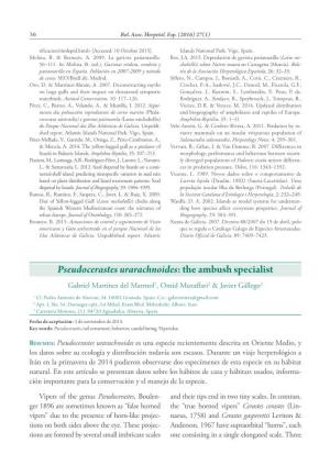 Pseudocerastes Urarachnoides: the Ambush Specialist Gabriel Martínez Del Marmol1, Omid Mozaffari2 & Javier Gállego3