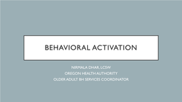 Behavioral Activation