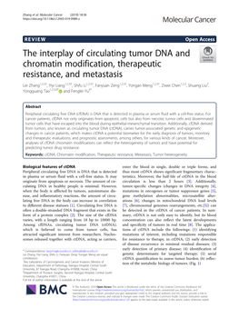 The Interplay of Circulating Tumor DNA and Chromatin Modification