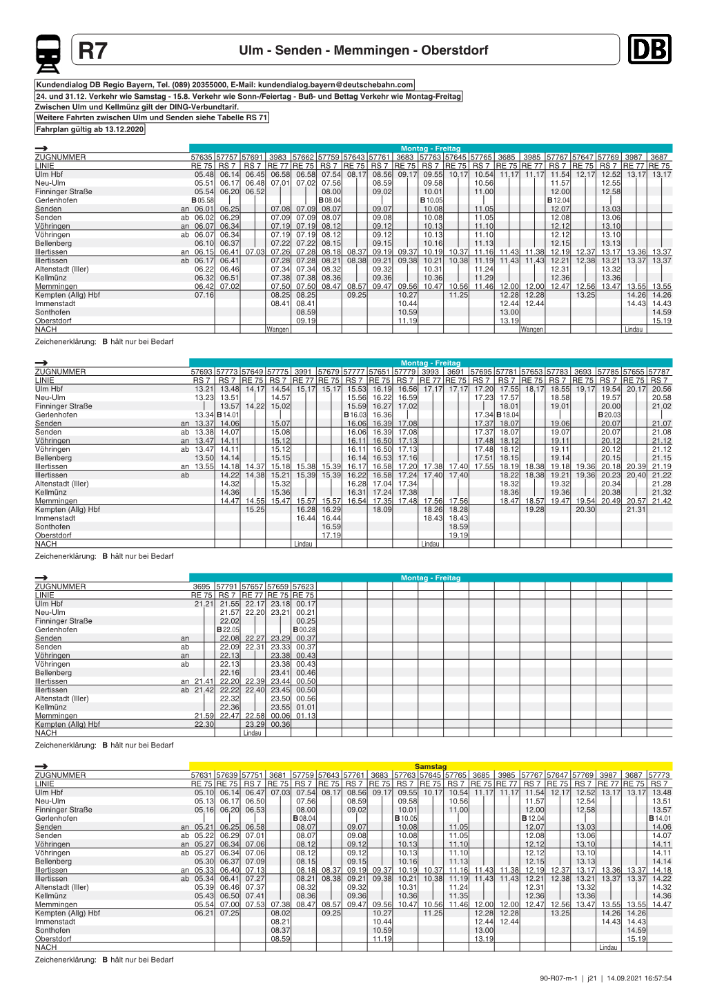 R7 Ulm - Senden - Memmingen - Oberstdorf