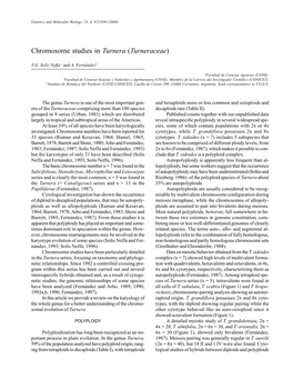 Chromosome Studies in Turnera (Turneraceae)