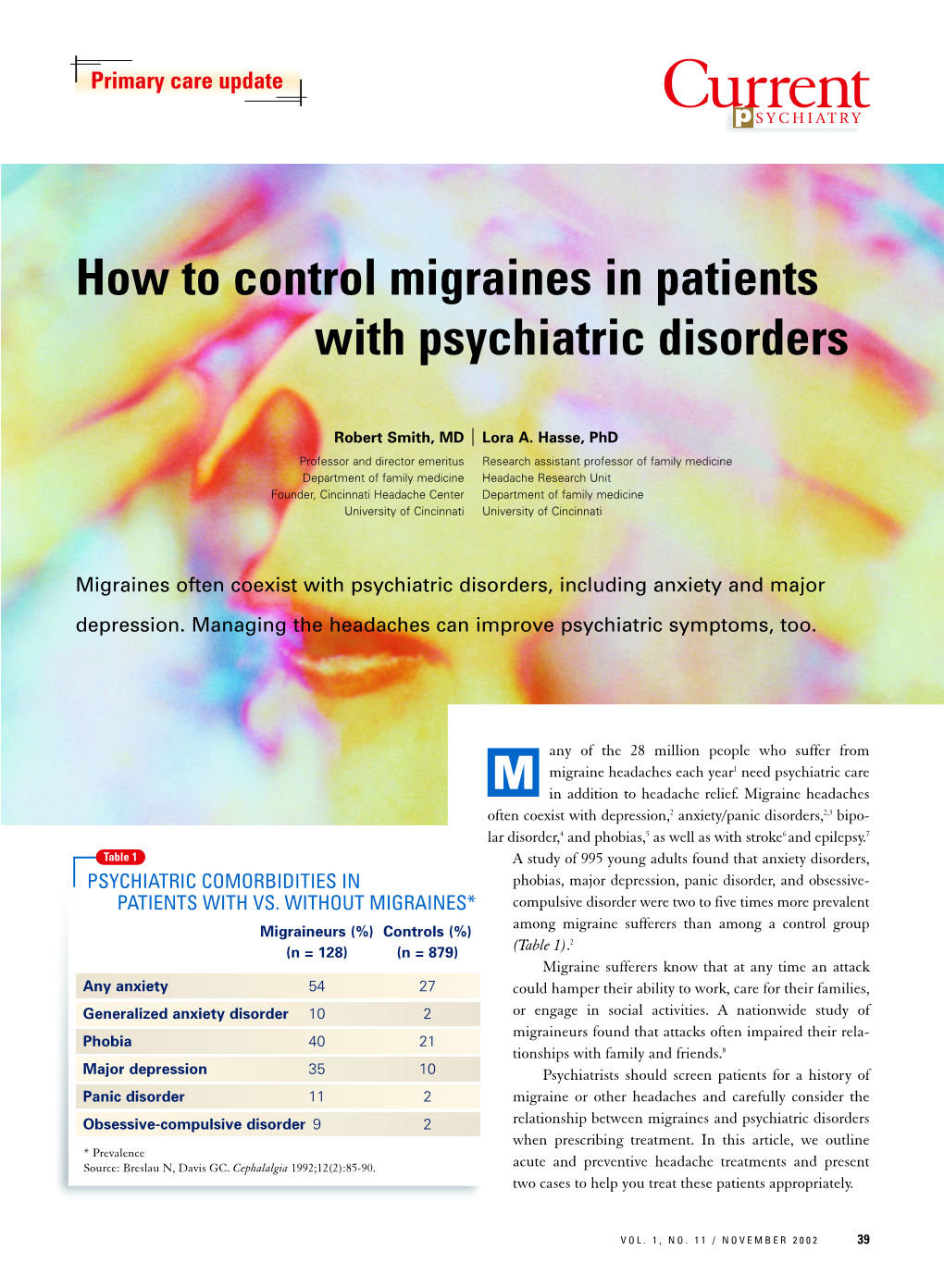 Treating Migraines in Patients with Psychiatric Disorders