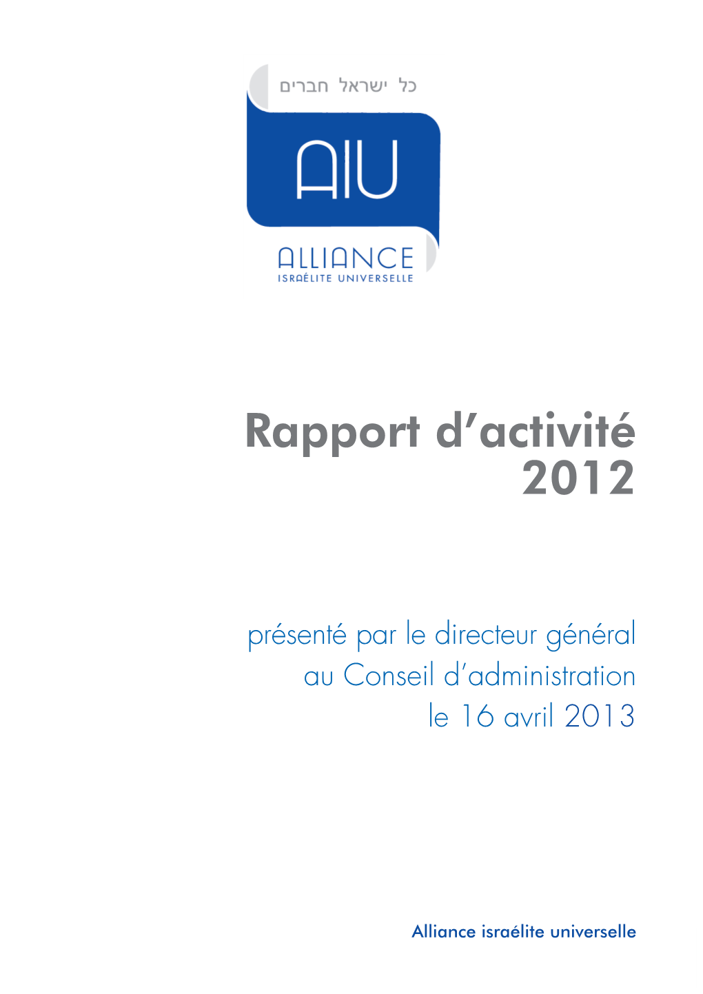 Rapport D'activités 2012