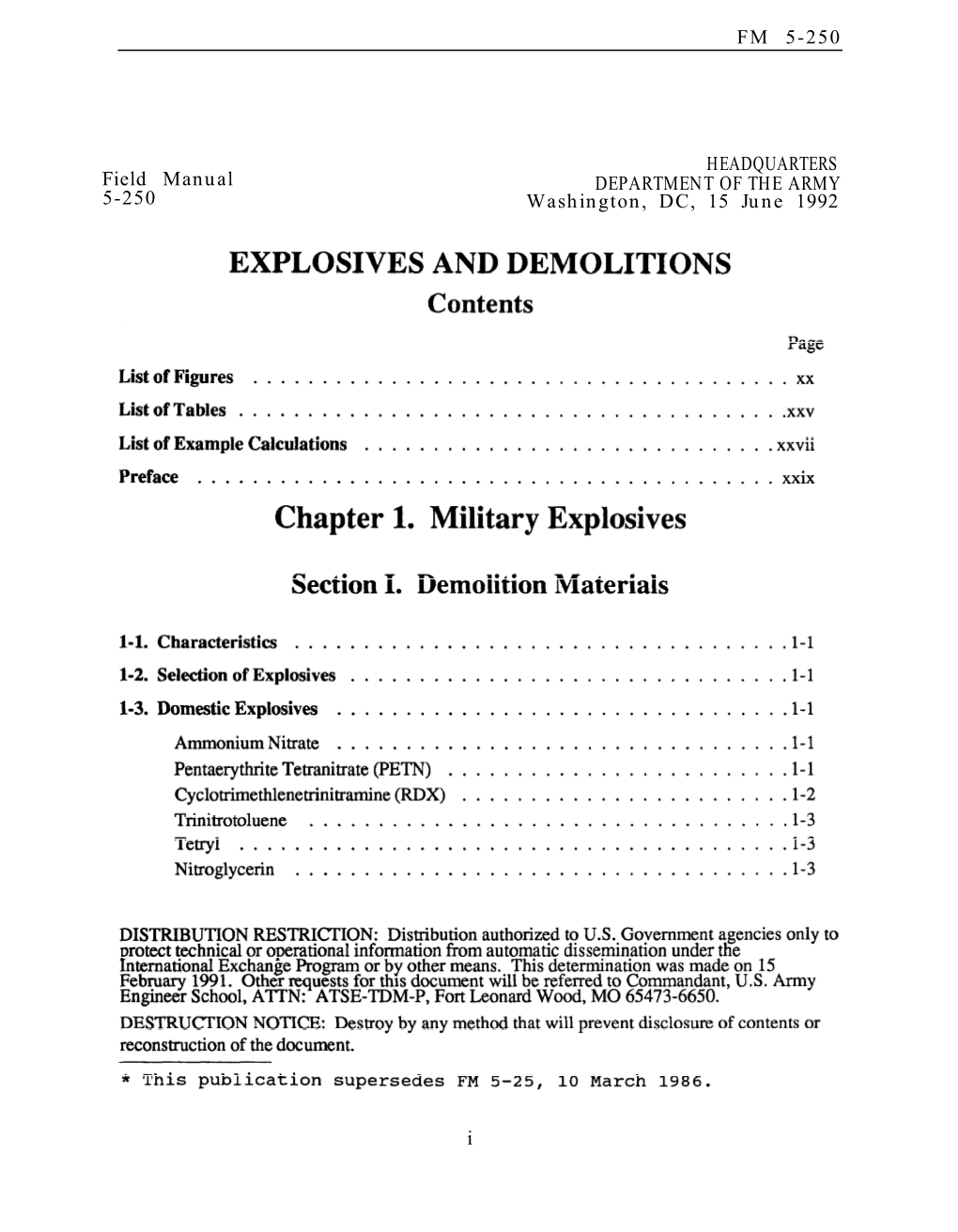 FM 5-250: Explosives and Demolitions