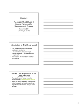 Introduction to the IS-LM Model the FE Line: Equilibrium in the Labour Market