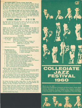 Notre Dame Collegiate Jazz Festival Program, 1960