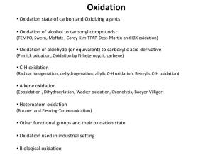 Oxidation • Oxidation State of Carbon and Oxidizing Agents