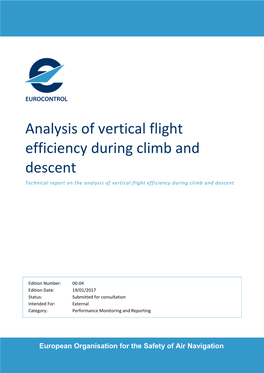 Analysis of Vertical Flight Efficiency During Climb and Descent Technical Report on the Analysis of Vertical Flight Efficiency During Climb and Descent